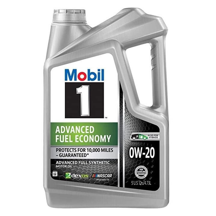Mobil 1 0W-20 Advanced Fuel Economy Full Synthetic Motor Oil 5Quarts/4.73Liters